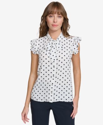 Tommy Hilfiger - Women's Ruffle-Sleeve Bow Blouse