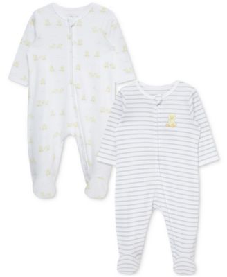 Little Me - Baby 2-Pk. Ducks Cotton Footed Coveralls
