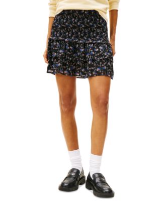 Tommy Jeans - Women's Smocked Ruffled Floral-Print Skirt