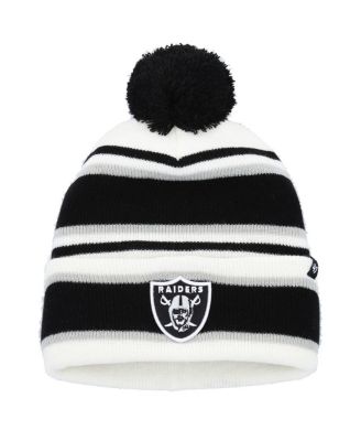 '47 Brand - Big Boys and Girls White Las Vegas Raiders Stripling Cuffed Knit Hat with Pom
