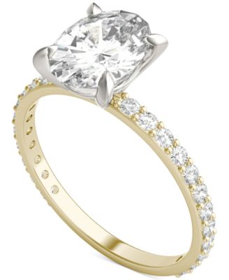 Charles & Colvard - Moissanite Classic Basket Solitaire Engagement Ring (2-1/2 ct. t.w.) in Two-Tone 14k Gold