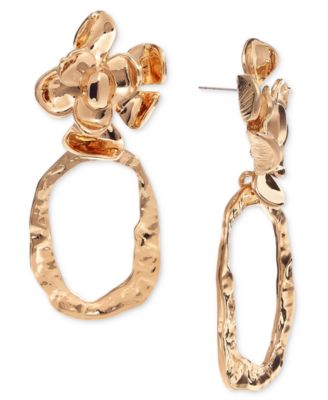 I.N.C. International Concepts - Gold-Tone Flower & Open Oval Statement Earrings