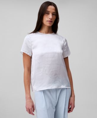 Calvin Klein - Women's Printed Crushed Satin Top