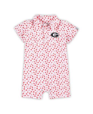 Garb - Baby Boys and Girls White Georgia Bulldogs Earnest Polo Romper
