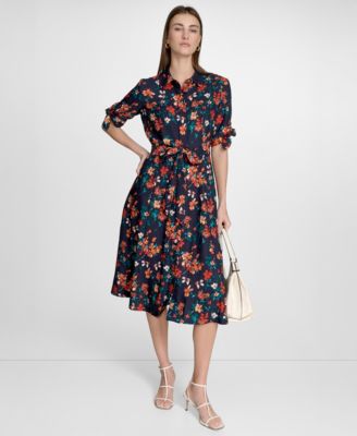 Calvin Klein - Women's Short-Sleeve Midi Shirtdress