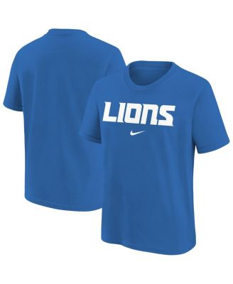 Nike - Big Boys and Girls Blue Detroit Lions Team Wordmark T-Shirt