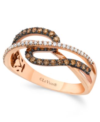 Le Vian - Chocolate and White Diamond (3/8 ct. t.w.) Ring in 14k Rose Gold