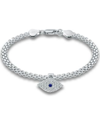 Giani Bernini - Cubic Zirconia Evil Eye Charm Bismark Chain Bracelet
