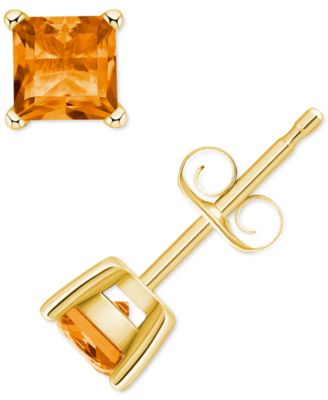 Macy's - Citrine Square Stud Earrings (5/8 ct. t.w.) in 14k Gold