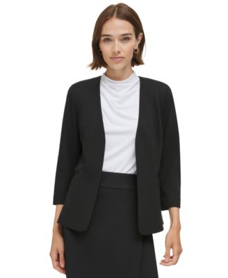 Calvin Klein - Women's 3/4-Sleeve Open-Front Blazer