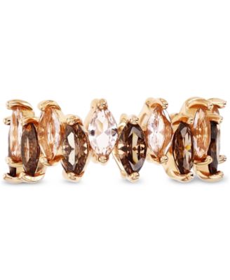Macy's - Simulated Morganite Nano (2-3/8 ct. t.w.) & Cubic Zirconia Marquise Eternity Band in 14k Rose Gold-Plated Sterling Silver