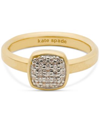 kate spade new york - 23k Gold-Plated Sterling Silver Lab-Grown Diamond Accent Ring