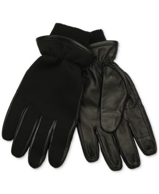 Calvin Klein - Men's Puffer Leather Gloves