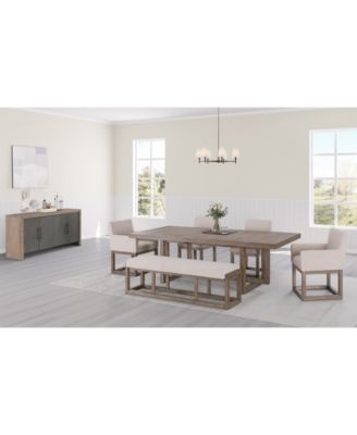 Furniture - Portmore 6 Pc Rectangular Set (Table, 2 Side Chairs, 2 Arm Chairs & Bench), Created for Macy's