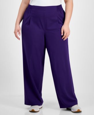 ID Ideology - Plus Size Wide-Leg Pull-On Ankle Pants, Exclusively at Macy's