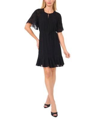 CeCe - Women's Flutter-Sleeve Fit & Flare Dress
