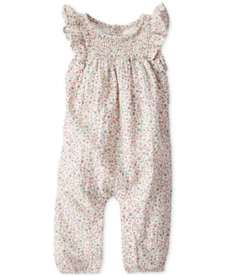 Carter's - Baby Girls Organic Cotton Gauze Smocked Jumpsuit