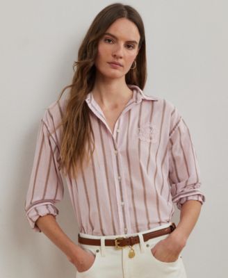 Lauren Ralph Lauren - Women's Oversize Striped Cotton Broadcloth Shirt