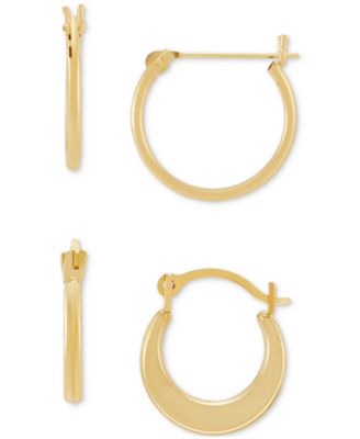 Macy's - Children's 2-Pc. Set Hoop Earrings in 14k Yellow Gold