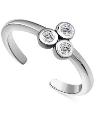 Giani Bernini - Triple Cubic Zirconia Cluster Adjustable Toe Ring