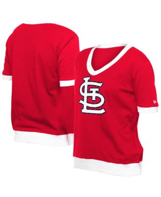 New Era - Women's Red St. Louis Cardinals Game Day Rhinestone V-Neck T-Shirt