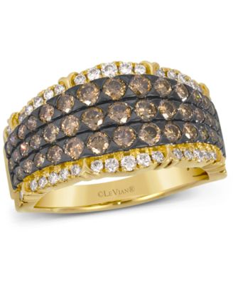 Le Vian - Chocolate Diamond & Nude Diamond Multirow Ring (1-5/8 ct. t.w.) in 14k Gold