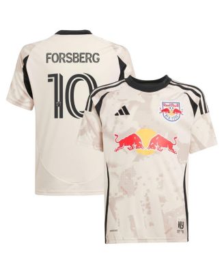 adidas - Big Boys and Girls Emil Forsberg Tan New York Red Bulls 2025 Stone Kit Replica Player Jersey