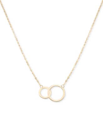 Macy's - Interlocking Circle Pendant Necklace in 10k Gold, 16" + 2" extender