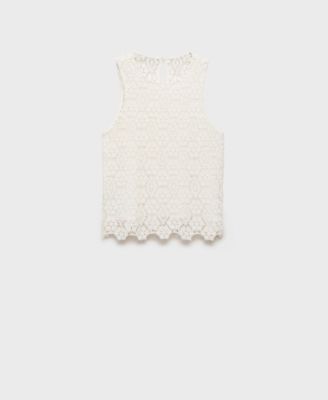 MANGO - Women's Straight-Fit Crochet Top