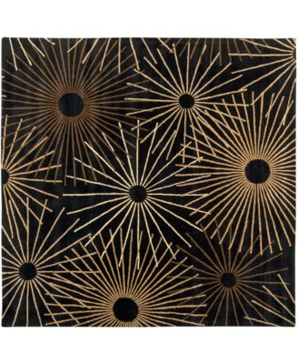 Livabliss - Forum FM-7090 Black 4' Square Area Rug