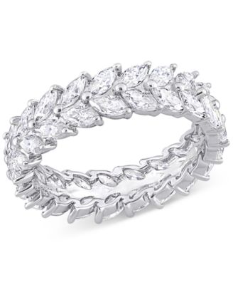 Macy's - Moissanite Marquise Eternity Band (4-1/5 ct. t.w.) in Sterling Silver
