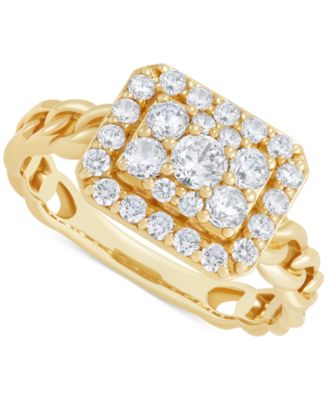 Macy's - Diamond Cluster Rope Shank Statement Ring (3/4 ct. t.w.) in 14k Gold