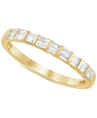 Macy's - Diamond Baguette Double Row Band (1/4 ct. t.w.) in 14k Gold