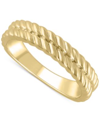 Macy's - Diagonally Textured Stackable Double Row Band in 14k Gold