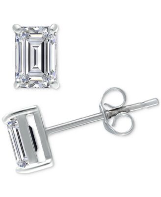 Giani Bernini - Cubic Zirconia Baguette Solitaire Stud Earrings