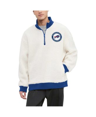 Tommy Hilfiger - Men's Cream Buffalo Bills  Sherpa Quarter-Zip Sweatshirt