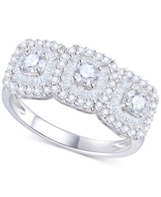 Macy's - Diamond Triple Halo Ring (1 ct. t.w.) in 14k White Gold