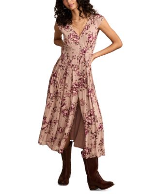 Lucky Brand - Women's Pleated Button Down Midi Dress