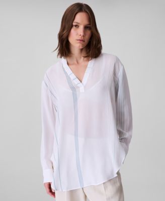 Calvin Klein - Women's Long-Sleeve Multi Stripe Tunic