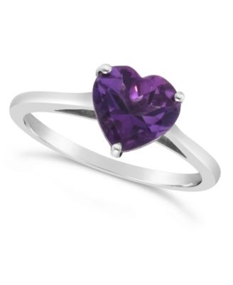Macy's - Heart-shape Gemstone Ring in Sterling Silver. Available in Blue Topaz (2-1/3 ct. t.w.) and Amethyst (1-5/8 ct. t.w.)