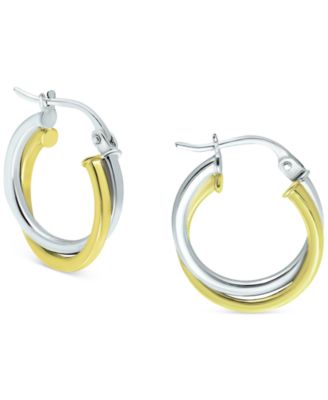 Giani Bernini - Double Twist Small Hoop Earrings in Sterling Silver & 18k Gold-Plate