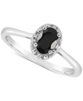Macy's - Labradorite & Diamond Accent Oval Ring in Sterling Silver (Also in Onyx & Turquoise)