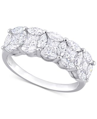 Macy's - Moissanite Cluster Band (2-1/2 ct. t.w.) in Sterling Silver