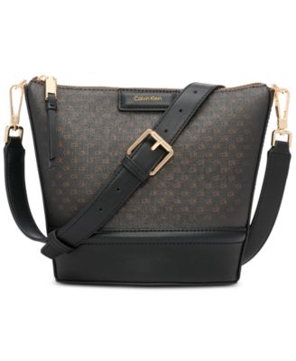 Calvin Klein - Ash Monogram Faux Leather Small Crossbody
