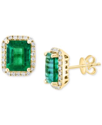 EFFY Collection - Emerald (1-9/10 ct. t.w.) and Diamond (1/4 ct. t.w.) Stud Earrings in 14k Gold
