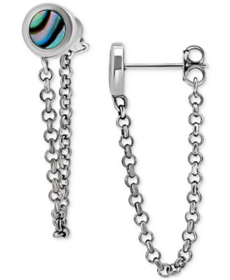 Giani Bernini - Abalone Chain Front and Back Drop Earrings in Sterling Silver (Also in Pink Shell)