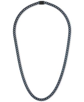 Bulova - Blue-Tone Stainless Steel Chain 22" Necklace