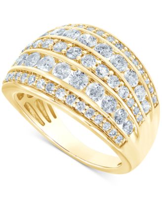 Macy's - Diamond Multi Row Band (2 ct. t.w.) in 14k Yellow Gold
