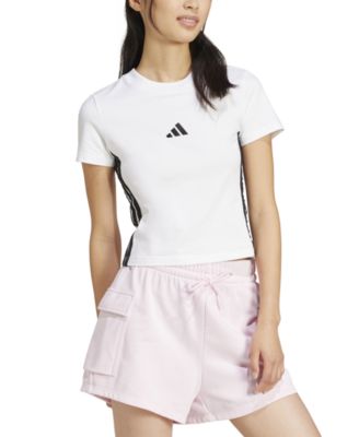 adidas - Women's Essentials Slim-Fit Short-Sleeve Baby T-Shirt