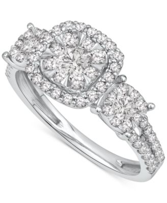 Macy's - Diamond Composite Three Stone Engagement Ring (1 ct. t.w.) in 14k White Gold